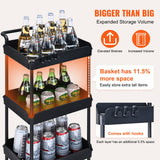 Kitchen & Dining Trolleys: VEVOR 4-Tier Kitchen Rolling Cart Basket Utility Cart on Wheel with Handle Black