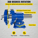 Umbrellas & Sunshades: VEVOR Multipurpose Bench Vice 5" 30Kn Heavy Duty with 360° Swivel Base and Head
