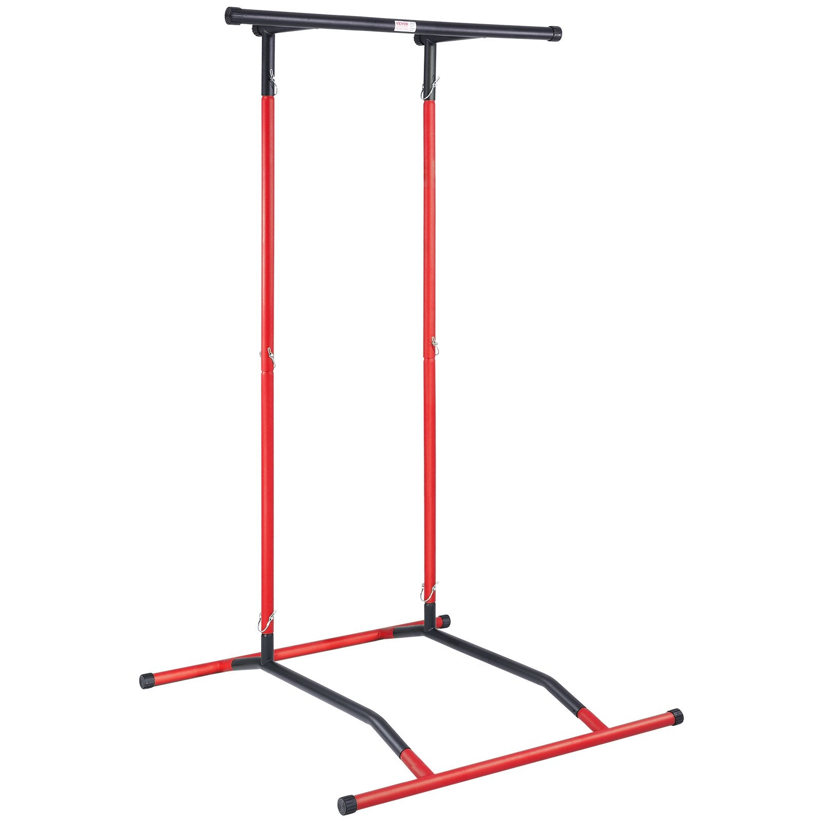 Weightlifting Machines & Racks: VEVOR Power Tower Dip Station, 2-Level Height Adjustable Pull Up Bar Stand, Multi-Function Strength Training Workout Equipment, Home Gym Fitness Dip Bar Station, 220LBS Weight Capacity, Black & Red