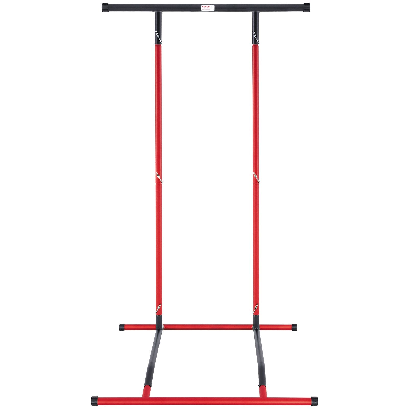 Weightlifting Machines & Racks: VEVOR Power Tower Dip Station, 2-Level Height Adjustable Pull Up Bar Stand, Multi-Function Strength Training Workout Equipment, Home Gym Fitness Dip Bar Station, 220LBS Weight Capacity, Black & Red