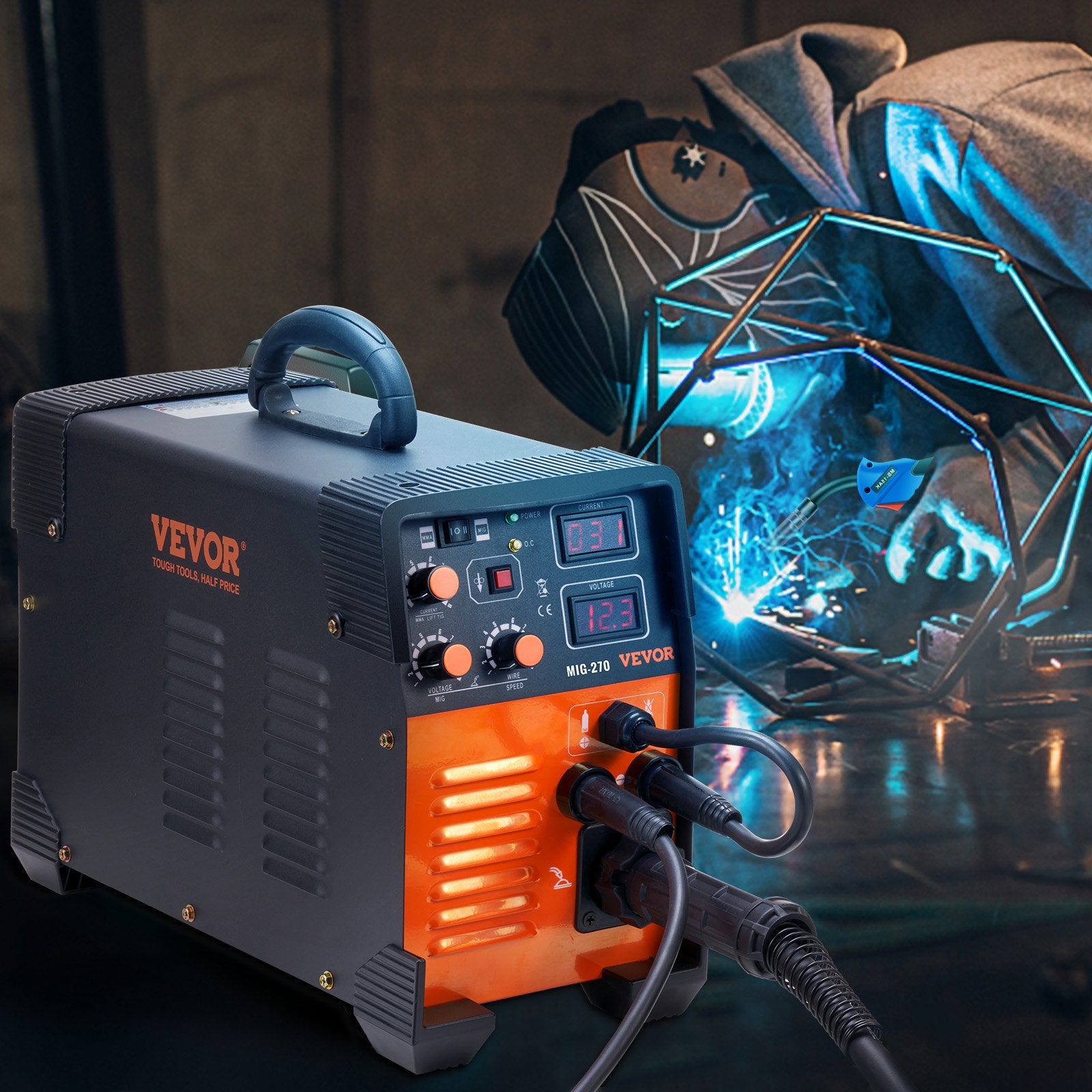 Welding Guns & Plasma Cutters: Vevor Mig Welder Welding Machine MIG-270 MIG MMA TIG IGBT DC Inverter Welder Digital Display