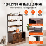 Cat Litter: VEVOR Cat Litter Box Enclosure Wooden Litter Box Furniture Hidden with 3 Shelves