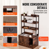 Cat Litter: VEVOR Cat Litter Box Enclosure Wooden Litter Box Furniture Hidden with 3 Shelves