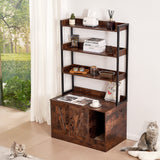 Cat Litter: VEVOR Cat Litter Box Enclosure Wooden Litter Box Furniture Hidden with 3 Shelves