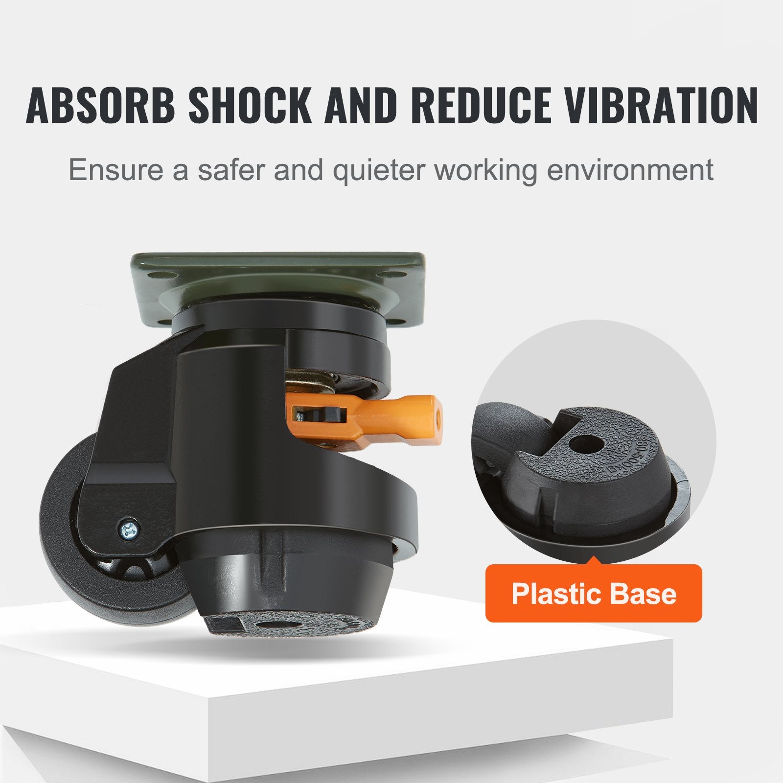 Gardening Tools: VEVOR Leveling Casters, Set of 4, 1000 kg Total Load Capacity, 63.5 mm, Heavy Duty with Upgraded Handle Design, 360 Degree Swivel Caster Wheels, Adjustable Casters with Feet for Workbench, Machine