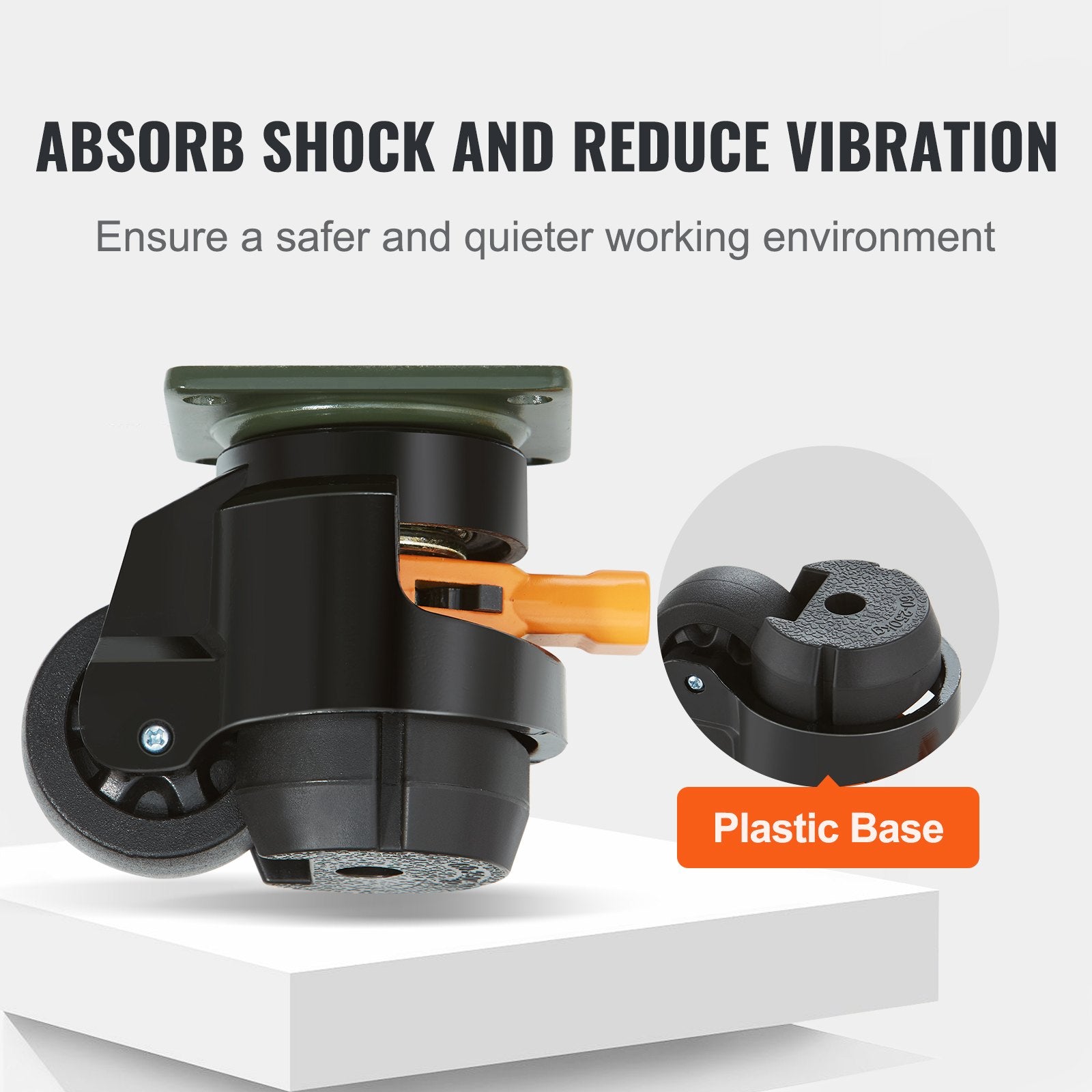 Gardening Tools: VEVOR Leveling Casters, Set of 4, 500 kg Total Load Capacity, 50.8 mm, Heavy Duty with Upgraded Handle Design, 360 Degree Swivel Caster Wheels, Adjustable Casters with Feet for Workbench, Machine