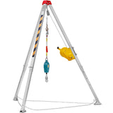 Camp Safety Equipment: VEVOR Confined Space Tripod Kit, 2600 lbs Winch, Confined Space Tripod 8' Legs and 98' Cable, Confined Space Rescue Tripod 32.8' Fall Protection, Harness, Storage Bag for Traditional Confined Spaces
