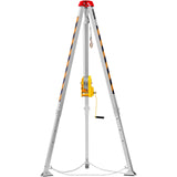 Camp Safety Equipment: VEVOR Confined Space Tripod Kit, 2600 lbs Winch, Confined Space Tripod 8' Legs and 98' Cable, Confined Space Rescue Tripod 32.8' Fall Protection, Harness, Storage Bag for Traditional Confined Spaces