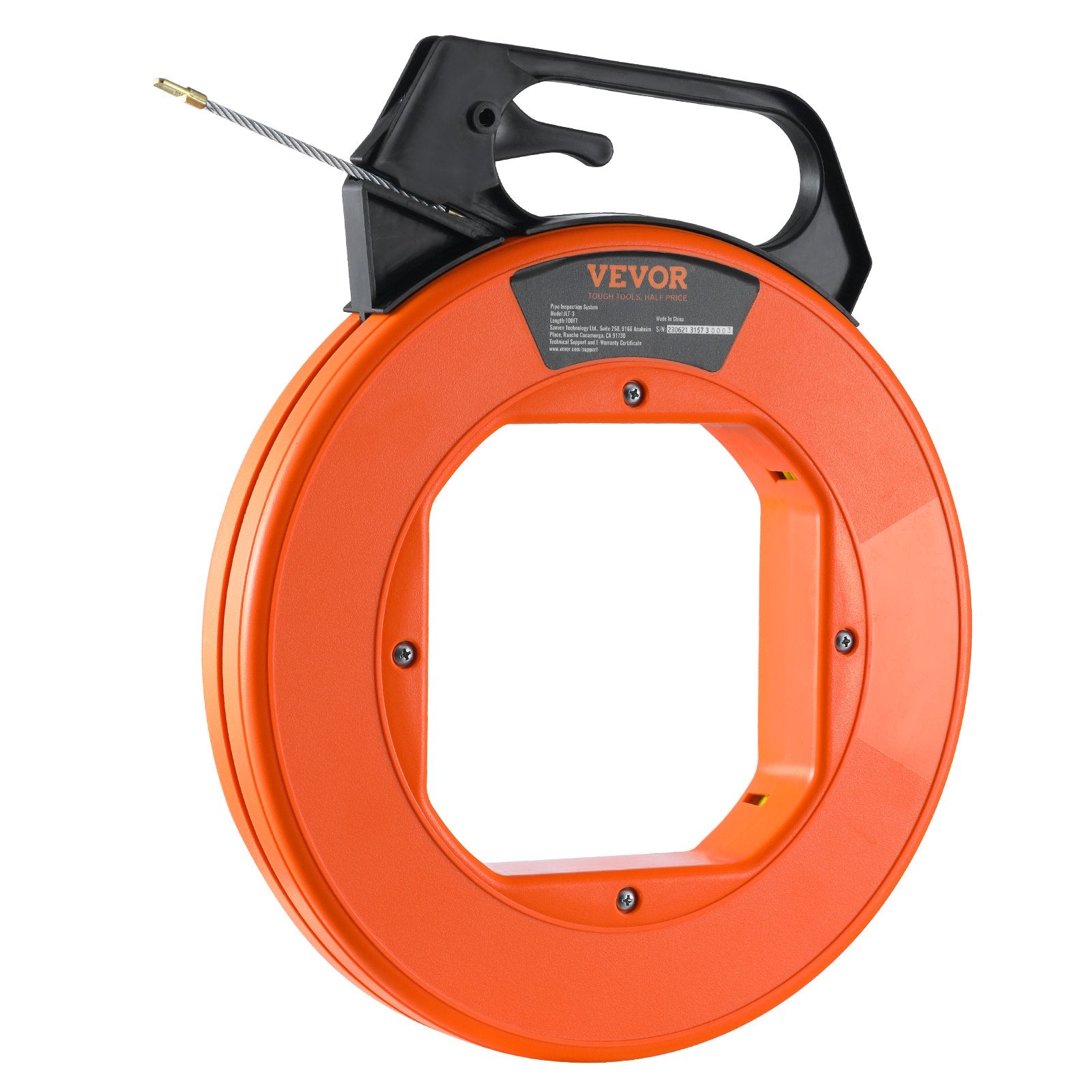 Power & Electrical Supplies: VEVOR Fish Tape, 100 ft, 3/16-inch, Fiberglass Wire Puller with Optimized Housing and Handle, Easy-to-Use Cable Puller Tool, Flexible Wire Fishing Tools for Wall and Electrical Conduit, Non-Conductive