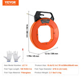 Power & Electrical Supplies: VEVOR Fish Tape, 100 ft, 3/16-inch, Fiberglass Wire Puller with Optimized Housing and Handle, Easy-to-Use Cable Puller Tool, Flexible Wire Fishing Tools for Wall and Electrical Conduit, Non-Conductive