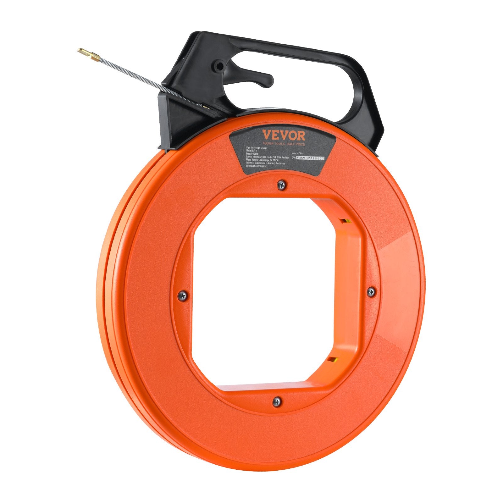 Power & Electrical Supplies: VEVOR Fish Tape, 100 ft, 3/16-inch, Fiberglass Wire Puller with Optimized Housing and Handle, Easy-to-Use Cable Puller Tool, Flexible Wire Fishing Tools for Wall and Electrical Conduit, Non-Conductive