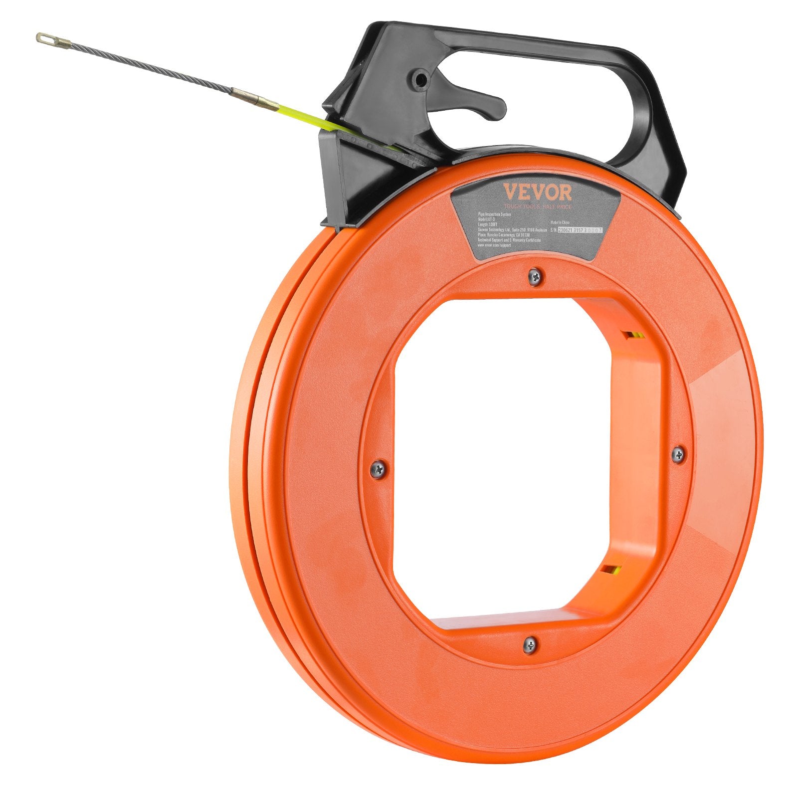 Power & Electrical Supplies: VEVOR Fish Tape, 100 ft, 3/16-inch, Fiberglass Wire Puller with Optimized Housing and Handle, Easy-to-Use Cable Puller Tool, Flexible Wire Fishing Tools for Wall and Electrical Conduit, Non-Conductive