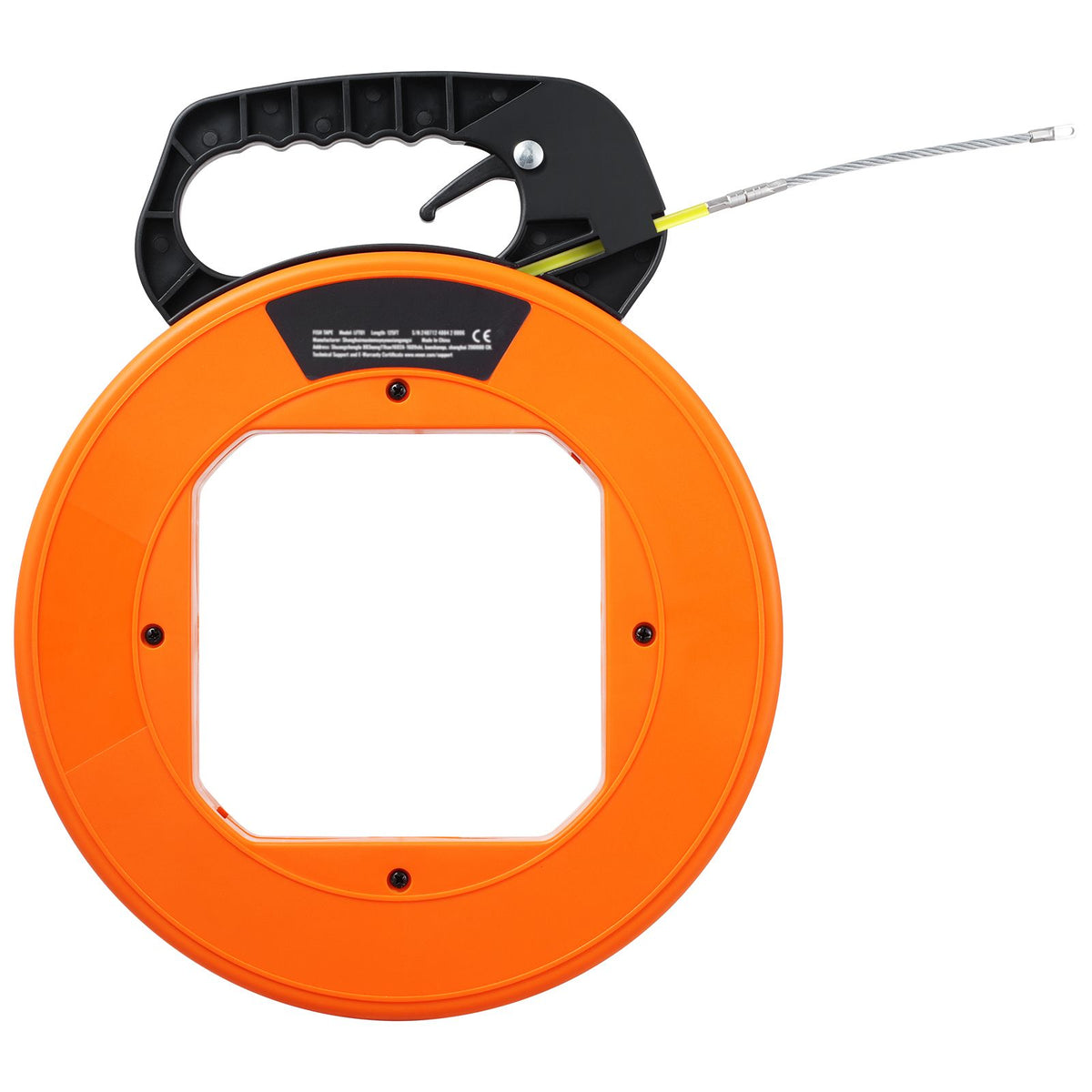Fish Tape, 30.5 m, 4.2 mm, Fiberglass Wire Puller with Optimized Housing and Handle, Easy-to-Use Cable Puller Tool, Flexible Wire Fishing Tools for Wall and Electrical Conduit, Non-Conductive