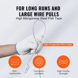 Power & Electrical Supplies: VEVOR Fish Tape, 36.58 m, 3 mm, Steel Wire Puller with Optimized Housing and Handle, Easy-to-Use Cable Puller Tool, Flexible Wire Fishing Tools for Walls and Electrical Conduit, Non-Conductive