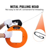 Power & Electrical Supplies: VEVOR Fish Tape, 36.58 m, 3 mm, Steel Wire Puller with Optimized Housing and Handle, Easy-to-Use Cable Puller Tool, Flexible Wire Fishing Tools for Walls and Electrical Conduit, Non-Conductive