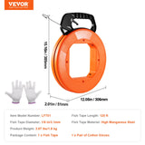 Power & Electrical Supplies: VEVOR Fish Tape, 36.58 m, 3 mm, Steel Wire Puller with Optimized Housing and Handle, Easy-to-Use Cable Puller Tool, Flexible Wire Fishing Tools for Walls and Electrical Conduit, Non-Conductive