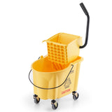 Commercial Cleaning Equipment: VEVOR Mop Bucket with Wringer, 26 Qt. Commercial Mop Bucket with Side Press Wringer, Side-Press Mop Bucket and Wringer Combo on Wheels, for Professional/Industrial/Business Floor Cleaning, Yellow