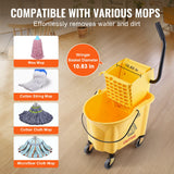 Commercial Cleaning Equipment: VEVOR Mop Bucket with Wringer, 26 Qt. Commercial Mop Bucket with Side Press Wringer, Side-Press Mop Bucket and Wringer Combo on Wheels, for Professional/Industrial/Business Floor Cleaning, Yellow