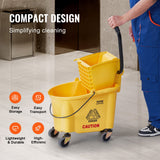 Commercial Cleaning Equipment: VEVOR Mop Bucket with Wringer, 26 Qt. Commercial Mop Bucket with Side Press Wringer, Side-Press Mop Bucket and Wringer Combo on Wheels, for Professional/Industrial/Business Floor Cleaning, Yellow