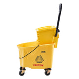 Commercial Cleaning Equipment: VEVOR Mop Bucket with Wringer, 26 Qt. Commercial Mop Bucket with Side Press Wringer, Side-Press Mop Bucket and Wringer Combo on Wheels, for Professional/Industrial/Business Floor Cleaning, Yellow