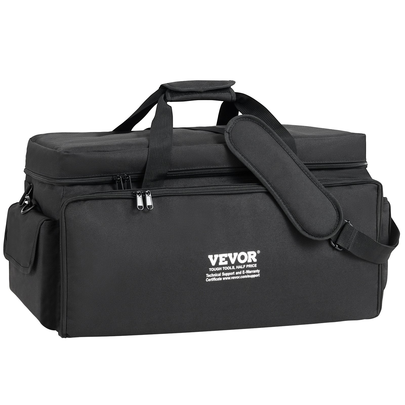 Cat Carriers & Crates: VEVOR DJ Cable File Bag, 1200D Oxford Fabric, DJ Gig Bag with 9 Detachable Divider 4.92 ft Padded Shoulder Strap Plastic Bottom Pad, 600 x 300 x 325 mm DJ Wire Bag for DJ Gear Musical Accessories