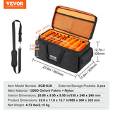 Cat Carriers & Crates: VEVOR DJ Cable File Bag, 1200D Oxford Fabric, DJ Gig Bag with 9 Detachable Divider 4.92 ft Padded Shoulder Strap Plastic Bottom Pad, 600 x 300 x 325 mm DJ Wire Bag for DJ Gear Musical Accessories