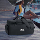 Cat Carriers & Crates: VEVOR DJ Cable File Bag, 1200D Oxford Fabric, DJ Gig Bag with 9 Detachable Divider 4.92 ft Padded Shoulder Strap Plastic Bottom Pad, 600 x 300 x 325 mm DJ Wire Bag for DJ Gear Musical Accessories