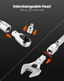 Chainsaws: VEVOR Adjustable Click Torque Wrench, 1/2 Inch Drive, 20-160 lbf-ft/27.1-216.8 N.m, Dual-direction and Dual Range Scales, 72-Tooth, ±2% Precision, with Adapter Interchangeable Jaw and Ratchet Head