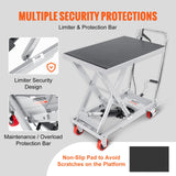 Mobility & Accessibility: VEVOR Hydraulic Lift Table Cart, 500lbs Capacity 28.5" Lifting Height, Manual Single Scissor Lift Table with 4 Wheels and Non-slip Pad, Hydraulic Scissor Cart for Material Handling, Gray