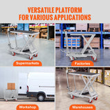 Mobility & Accessibility: VEVOR Hydraulic Lift Table Cart, 500lbs Capacity 28.5" Lifting Height, Manual Single Scissor Lift Table with 4 Wheels and Non-slip Pad, Hydraulic Scissor Cart for Material Handling, Gray