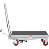 Mobility & Accessibility: VEVOR Hydraulic Lift Table Cart, 500lbs Capacity 28.5" Lifting Height, Manual Single Scissor Lift Table with 4 Wheels and Non-slip Pad, Hydraulic Scissor Cart for Material Handling, Gray
