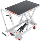 Mobility & Accessibility: VEVOR Hydraulic Lift Table Cart, 500lbs Capacity 28.5" Lifting Height, Manual Single Scissor Lift Table with 4 Wheels and Non-slip Pad, Hydraulic Scissor Cart for Material Handling, Gray