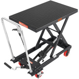 Mobility & Accessibility: VEVOR Hydraulic Lift Table Cart, 330lbs Capacity 28.5" Lifting Height, Manual Single Scissor Lift Table with 4 Wheels and Non-slip Pad, Hydraulic Scissor Cart for Material Handling, Black