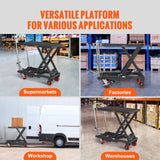 Mobility & Accessibility: VEVOR Hydraulic Lift Table Cart, 330lbs Capacity 28.5" Lifting Height, Manual Single Scissor Lift Table with 4 Wheels and Non-slip Pad, Hydraulic Scissor Cart for Material Handling, Black