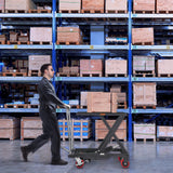 Mobility & Accessibility: VEVOR Hydraulic Lift Table Cart, 330lbs Capacity 28.5" Lifting Height, Manual Single Scissor Lift Table with 4 Wheels and Non-slip Pad, Hydraulic Scissor Cart for Material Handling, Black