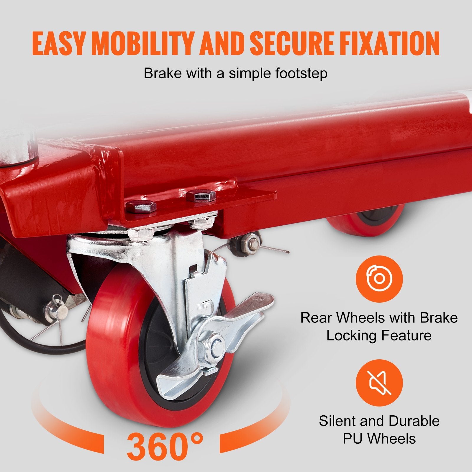 Mobility & Accessibility: VEVOR Hydraulic Lift Table Cart, 330lbs Capacity 28.5" Lifting Height, Manual Single Scissor Lift Table with 4 Wheels and Non-slip Pad, Hydraulic Scissor Cart for Material Handling, Red