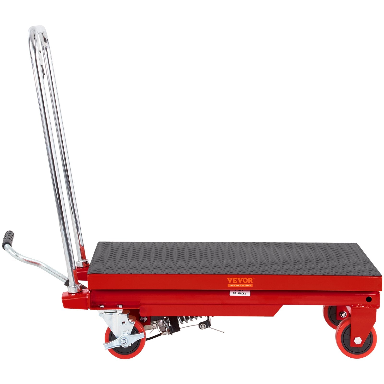 Mobility & Accessibility: VEVOR Hydraulic Lift Table Cart, 330lbs Capacity 28.5" Lifting Height, Manual Single Scissor Lift Table with 4 Wheels and Non-slip Pad, Hydraulic Scissor Cart for Material Handling, Red