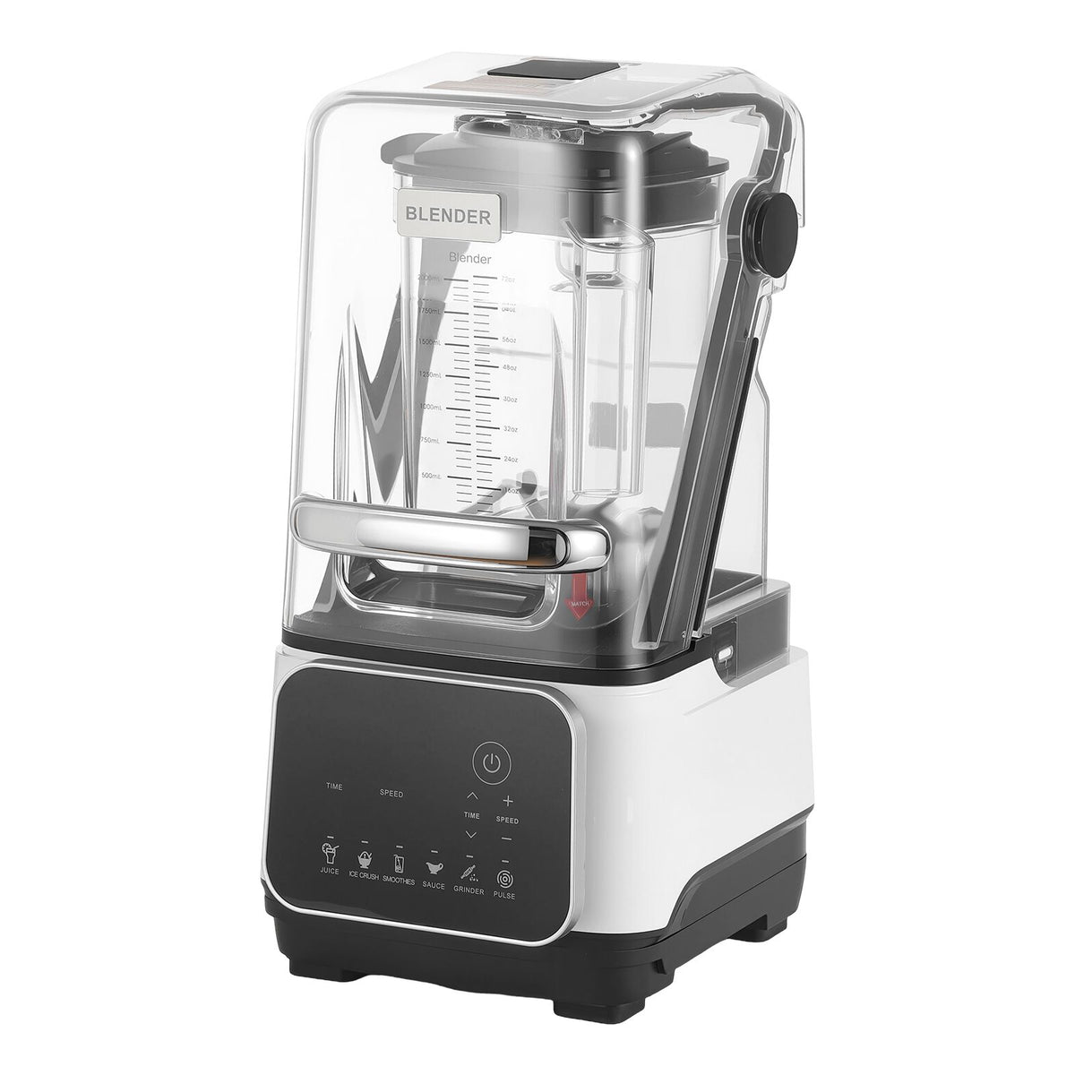 Blender, 2L Professional Countertop Blenders with Shield, 2200W 26000RPM Kitchen Food Processor Combo, Self-Cleaning, Speed Adjustable, 6 Preset Menu for Smoothies, Ice Crushing, Puree, White