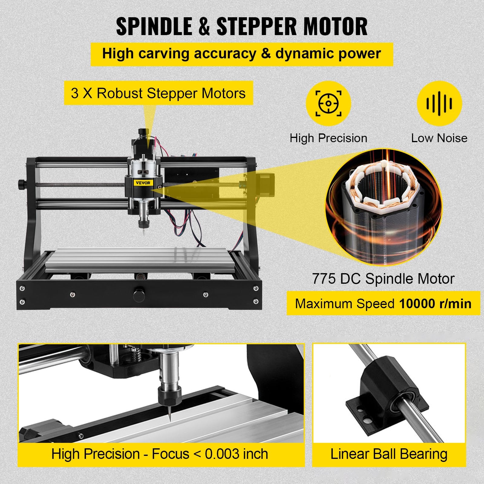 Hand Tools: VEVOR CNC 3018 Pro CNC 3018 300×180×45 mm CNC Machine GRBL Control Mini Engraver with Offline Controller 3 Axis Engraving Machine for Carving Milling Plastic, Acrylic, PVC and Wood