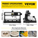 Hand Tools: VEVOR CNC 3018 Pro CNC 3018 300×180×45 mm CNC Machine GRBL Control Mini Engraver with Offline Controller 3 Axis Engraving Machine for Carving Milling Plastic, Acrylic, PVC and Wood