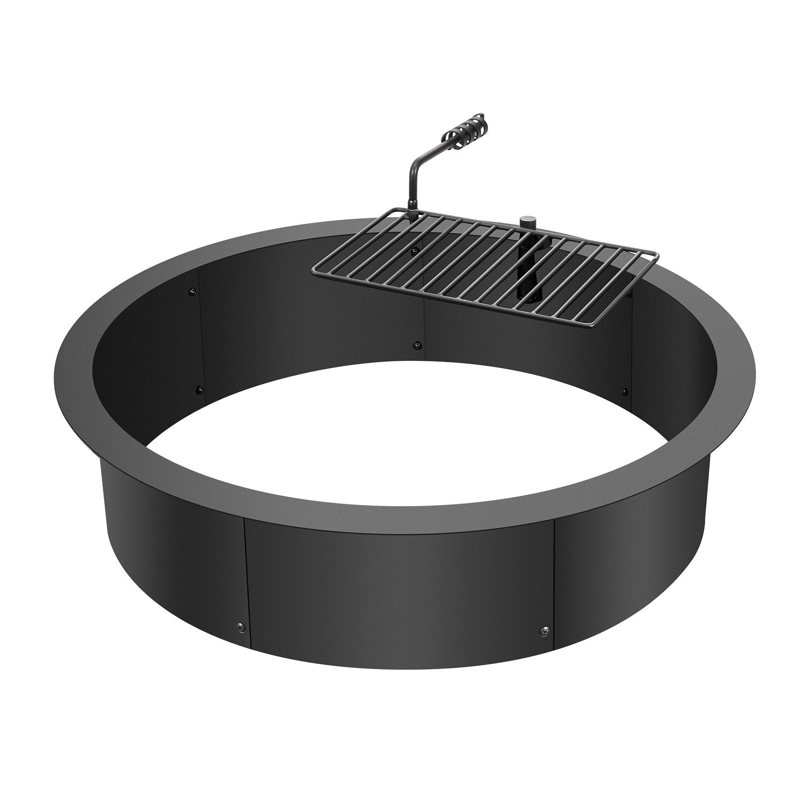 Pool Covers & Accessories: VEVOR Fire Pit Ring, Fire Pit Insert with Barbecue Fire Ring, 35-In Outer/31-In Inner Diameter, 8.5in Height, Carbon Steel Liner DIY Campfire Ring above/In-Ground, for Outdoor Camping, Bonfires