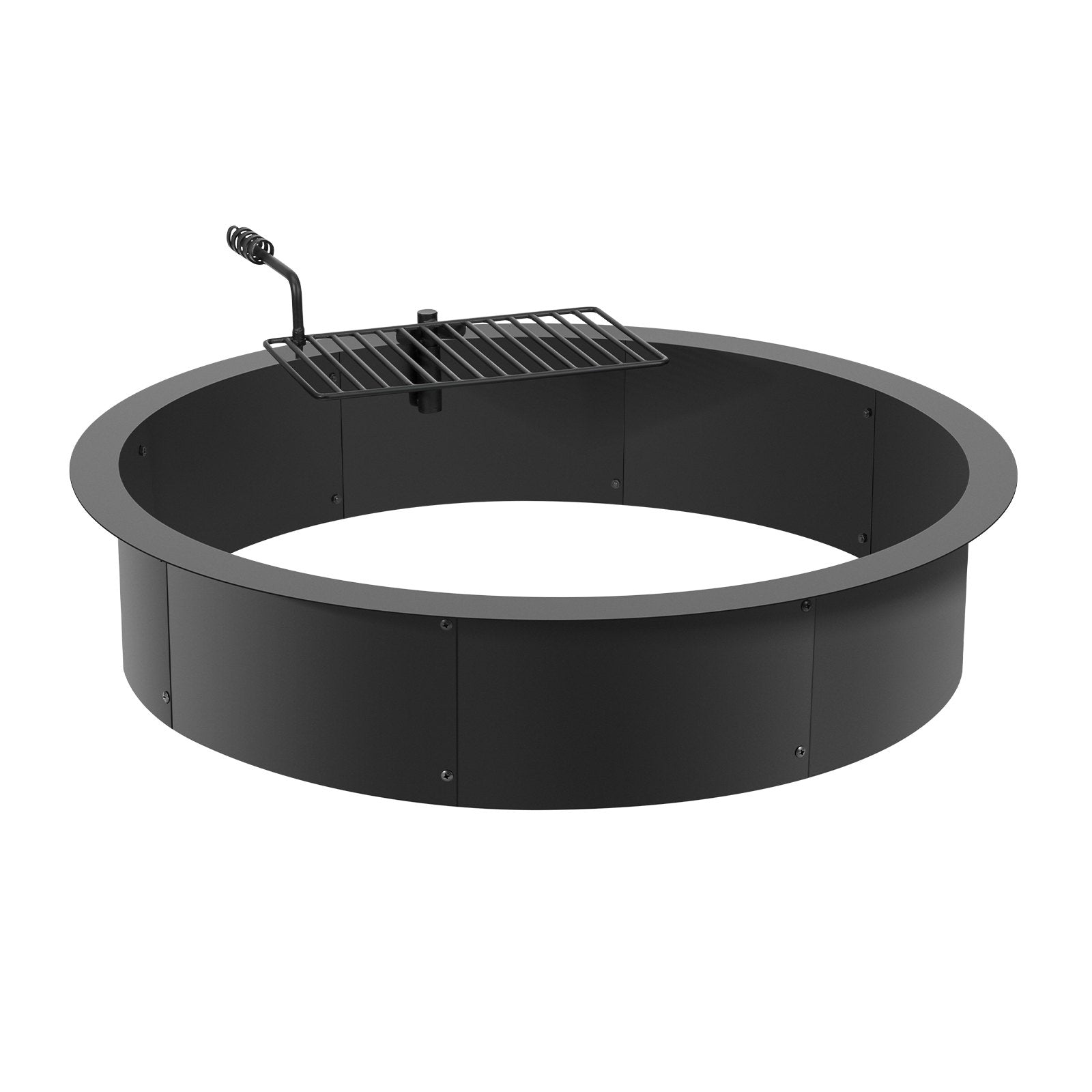 Pool Covers & Accessories: VEVOR Fire Pit Ring, Fire Pit Insert with Barbecue Fire Ring, 40-In Outer/36-In Inner Diameter, 8.5in Height, Carbon Steel Liner DIY Campfire Ring above/In-Ground, for Outdoor Camping, Bonfires
