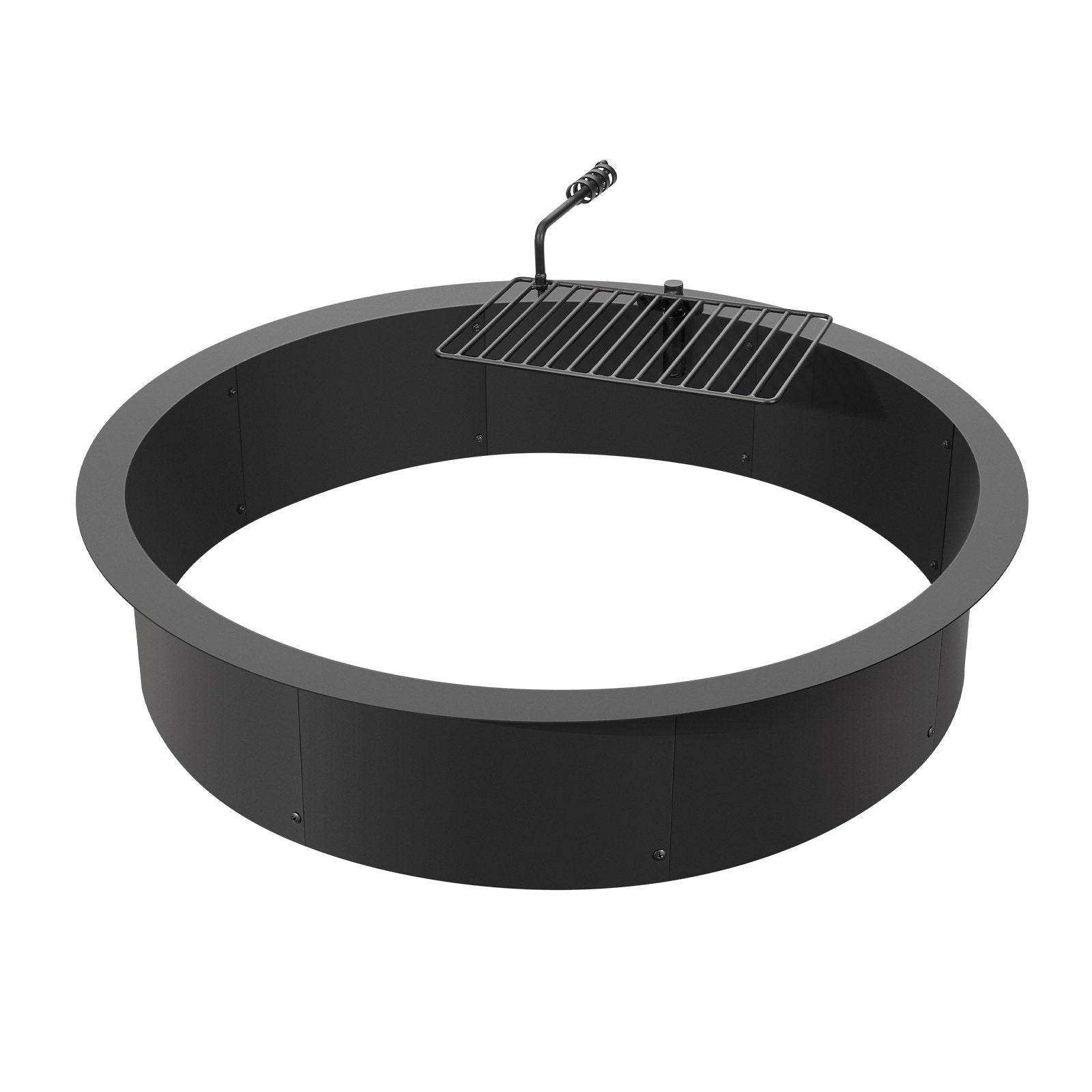 Pool Covers & Accessories: VEVOR Fire Pit Ring, Fire Pit Insert with Barbecue Fire Ring, 40-In Outer/36-In Inner Diameter, 8.5in Height, Carbon Steel Liner DIY Campfire Ring above/In-Ground, for Outdoor Camping, Bonfires