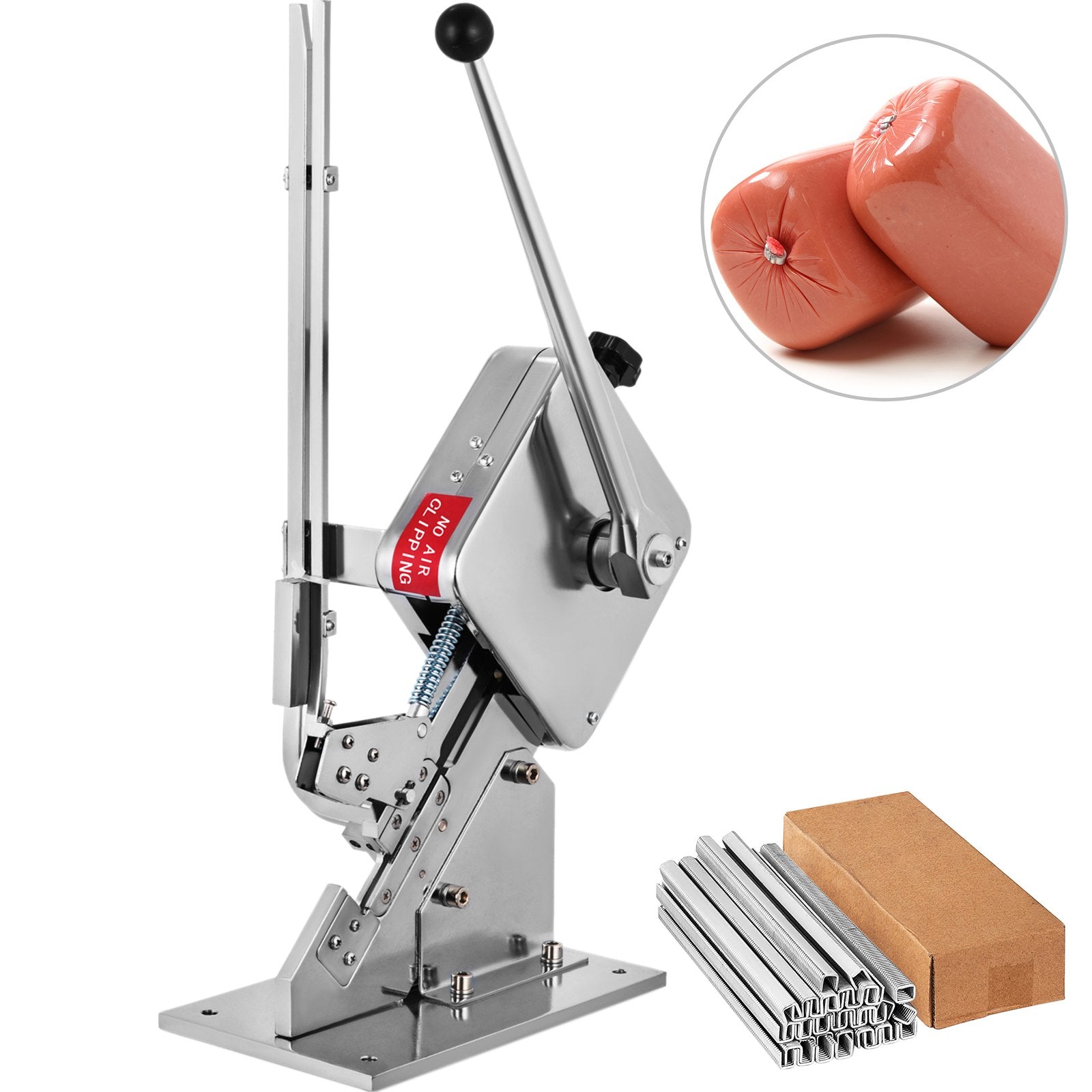Food Storage: VEVOR Manual U-shape Sausage Clipper Clipping Machine Food Clipping Maker for Sausage Packing Sealing with 2 Boxes of Buckles 8000pcs
