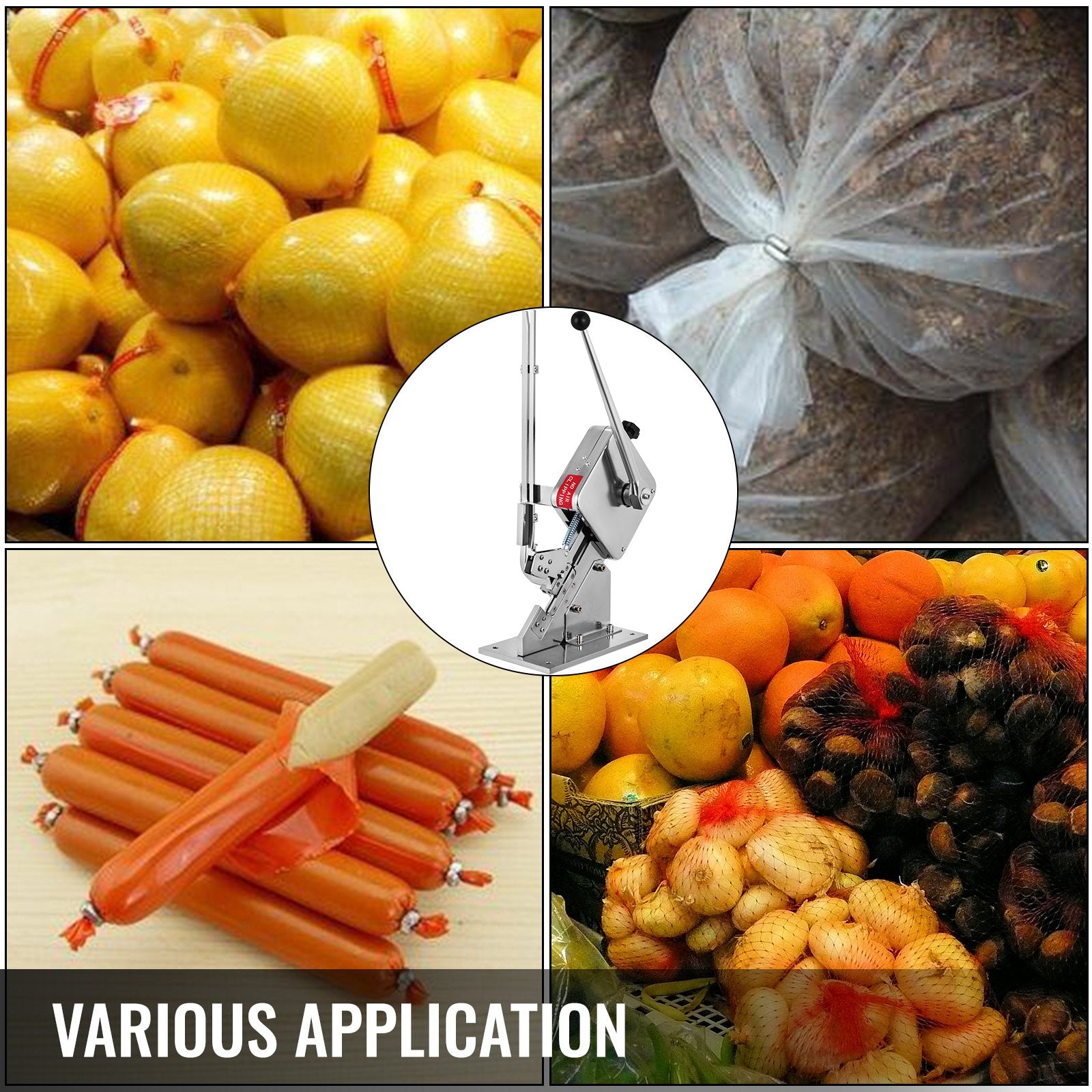 Food Storage: VEVOR Manual U-shape Sausage Clipper Clipping Machine Food Clipping Maker for Sausage Packing Sealing with 2 Boxes of Buckles 8000pcs