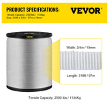Automotive Repair & Speciality Tools: VEVOR 6000Lbs Polyester Pull Tape, 528\' x 1"" Flat Tape for Wire & Cable Conduit Work Variable Functions, Flat Rope for Pulling/Loading/Packing in Any Weather CONDITON