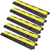 Automotive Repair & Speciality Tools: VEVOR Cable Protector Ramp, 5 Packs 2 Channels Speed Bump Hump, Rubber Modular Speed Bump Rated 11000 LBS Load Capacity, Protective Wire Cord Ramp Driveway Rubber Traffic Speed Bumps Cable Protector
