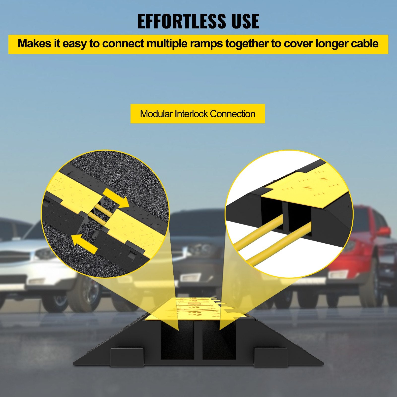 Automotive Repair & Speciality Tools: VEVOR Cable Protector Ramp, 5 Packs 2 Channels Speed Bump Hump, Rubber Modular Speed Bump Rated 11000 LBS Load Capacity, Protective Wire Cord Ramp Driveway Rubber Traffic Speed Bumps Cable Protector