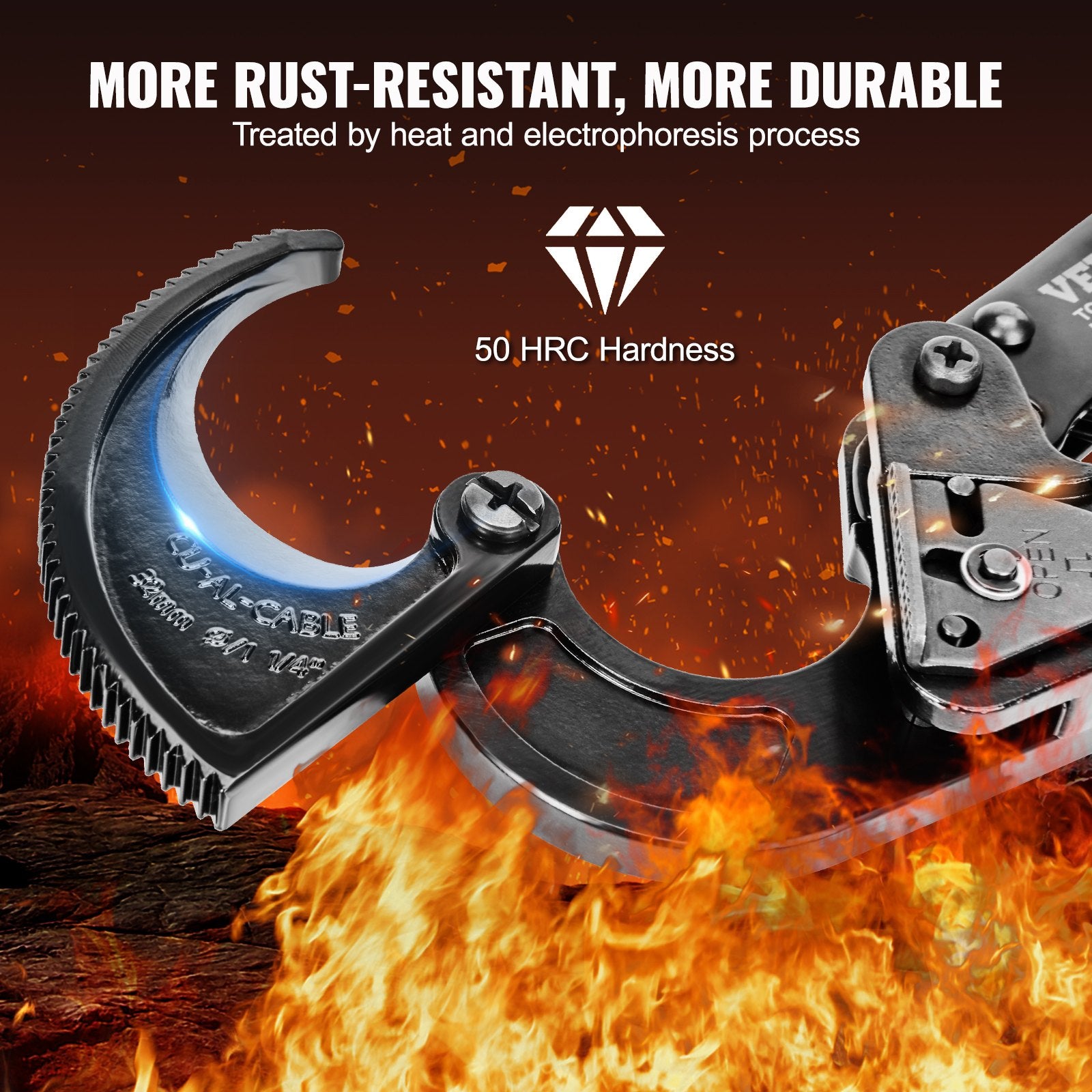 Cutters: VEVOR Ratcheting Cable Cutter, 250mm Ratchet Wire and Cable Cutter, Cut up to 240 mm², with Comfortable Grip Handles, Easy to Use Quick-Release Lever, Silicon-Manganese Spring Steel Blade