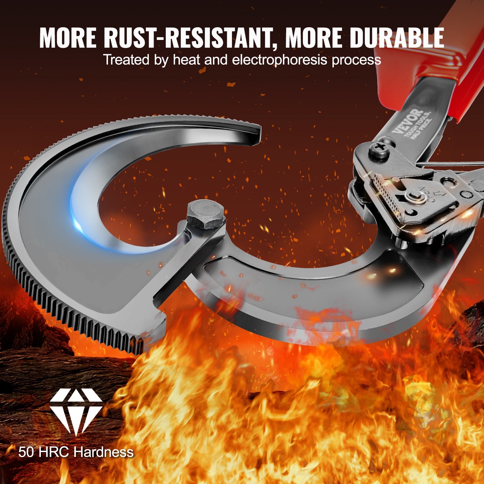 Cutters: VEVOR Ratcheting Cable Cutter, 280mm Ratchet Wire and Cable Cutter, Cut up to 400 mm², with Comfortable Grip Handles, Easy to Use Quick-Release Lever, Silicon-Manganese Spring Steel Blade